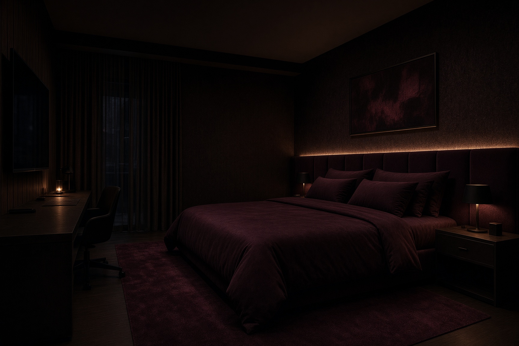 Dark candlelit room in Barcelona